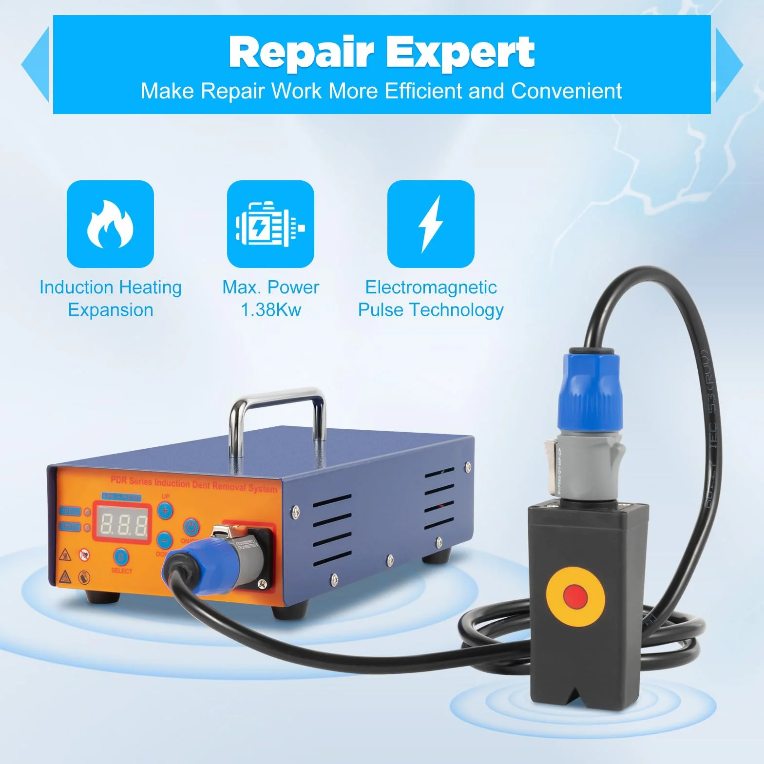 Dispositivo di Riscaldamento a Induzione per Riparazione di Ammaccature Auto PDR Riscaldamento a Induzione 1380W Hot Box Strumento di Riparazione per Ammaccature Senza Vernice Auto Strumento di