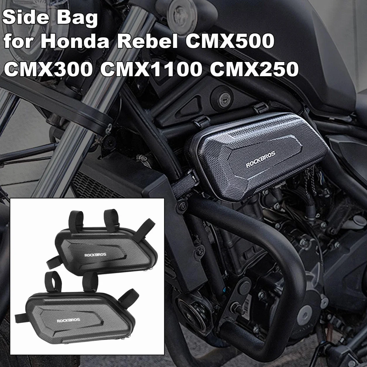 Borse laterali impermeabili in EVA rigide triangolari per Honda Rebel 1100 250 500 300 CMX1100 CMX250 CMX500 CMX300