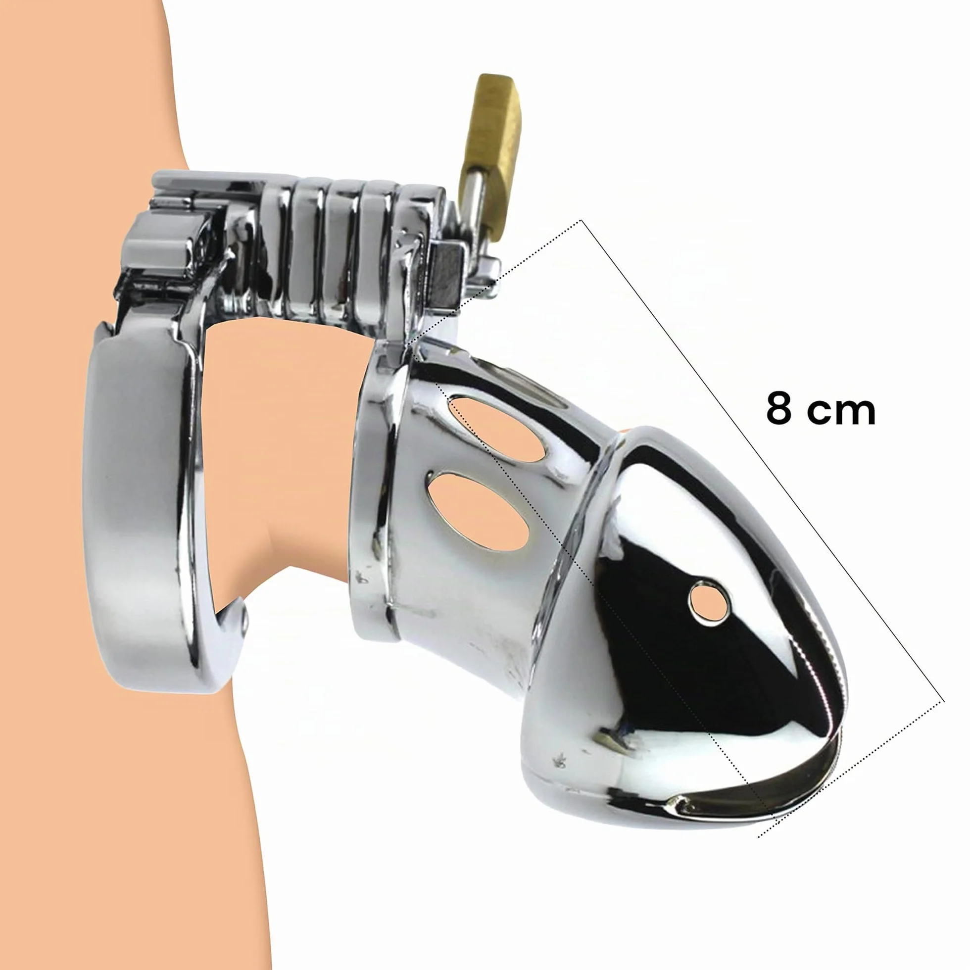 FOPS Gabbia Pene Metallo 11cm Chastity Cage Uomo Cintura Castità Maschile BDSM Sex Toy