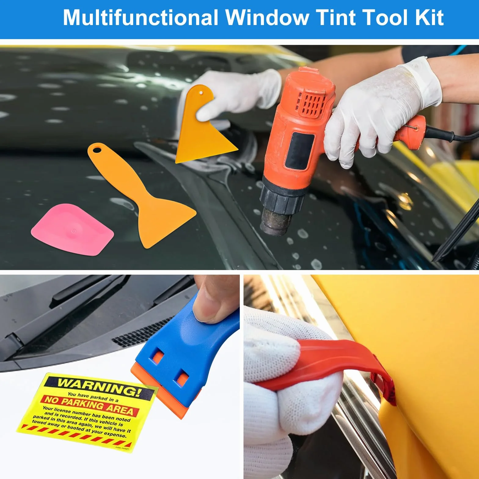 70 Pezzi Spatola per Pellicole Adesive, Kit Strumenti Pellicola Vetri Auto, Kit Wrapping Auto, con Spatola Wrapping e Taglierina per Carta, per Installazione Pellicole Auto Cellulare DIY