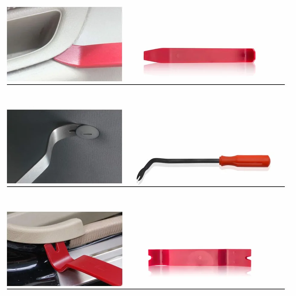 Strumento di Rimozione Auto Kit Utensile Smontaggio Pannello Porta Radio Cruscotto Cunei Plastica