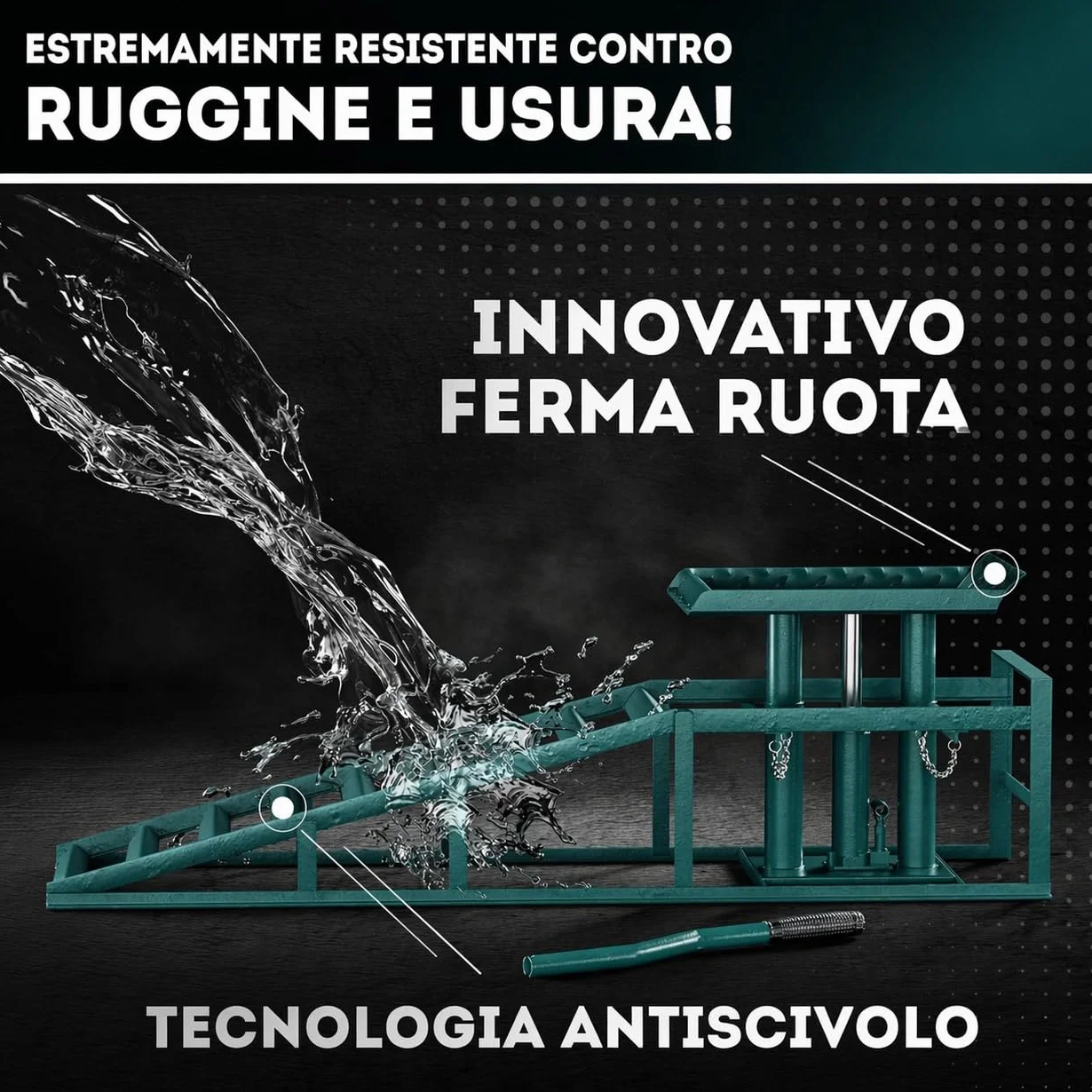 TANIASHOP Set 2 Rampe Carrabili con Martinetto Idraulico Auto Max 3000Kg Regolabili Sollevamento 305-370 mm Piattaforma Antiscivolo per Manutenzione Auto Furgoni Officina