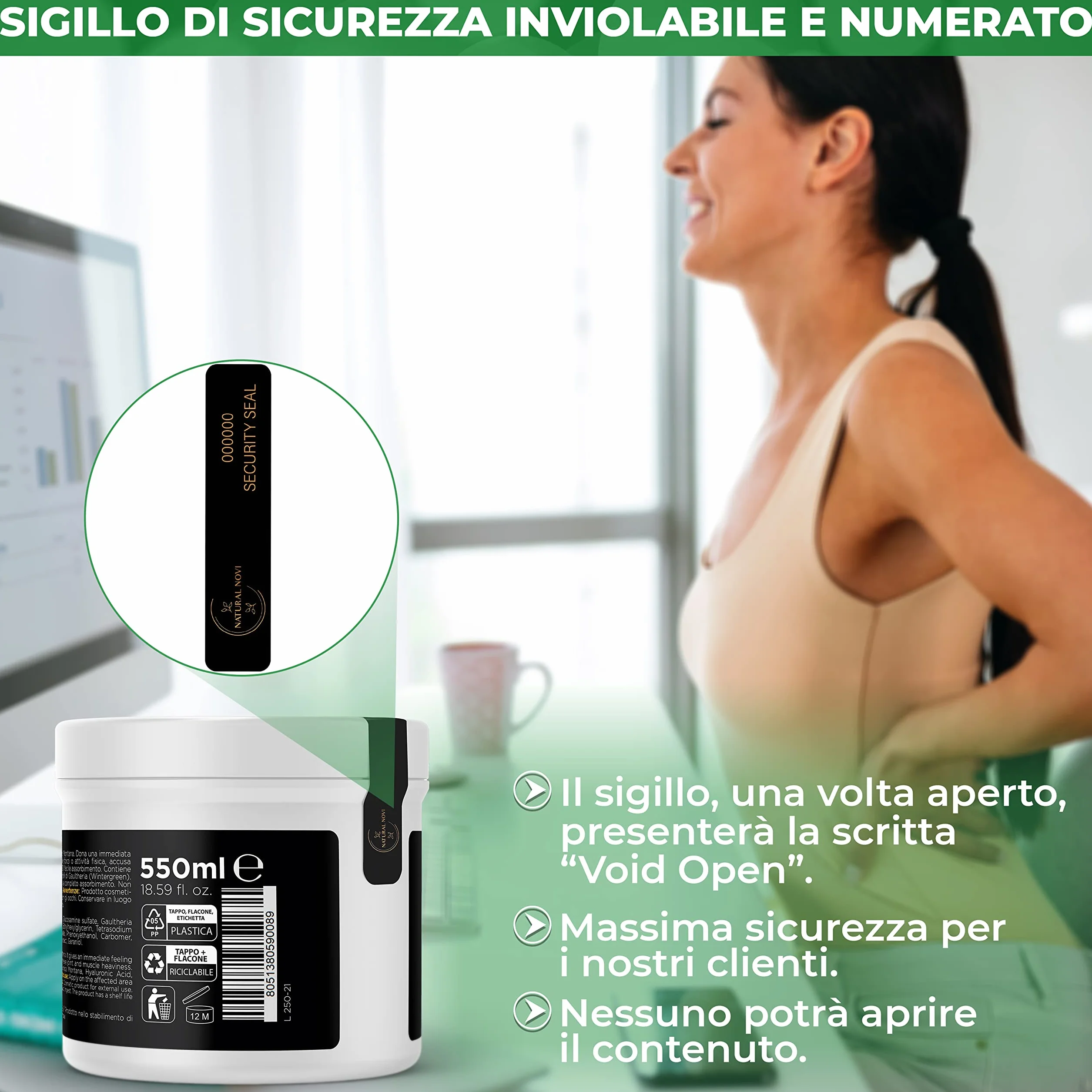 Arnica per Cavalli Uso Umano 98,1% 550ml con Acido Ialuronico, Glucosamina, Menta, Lavanda