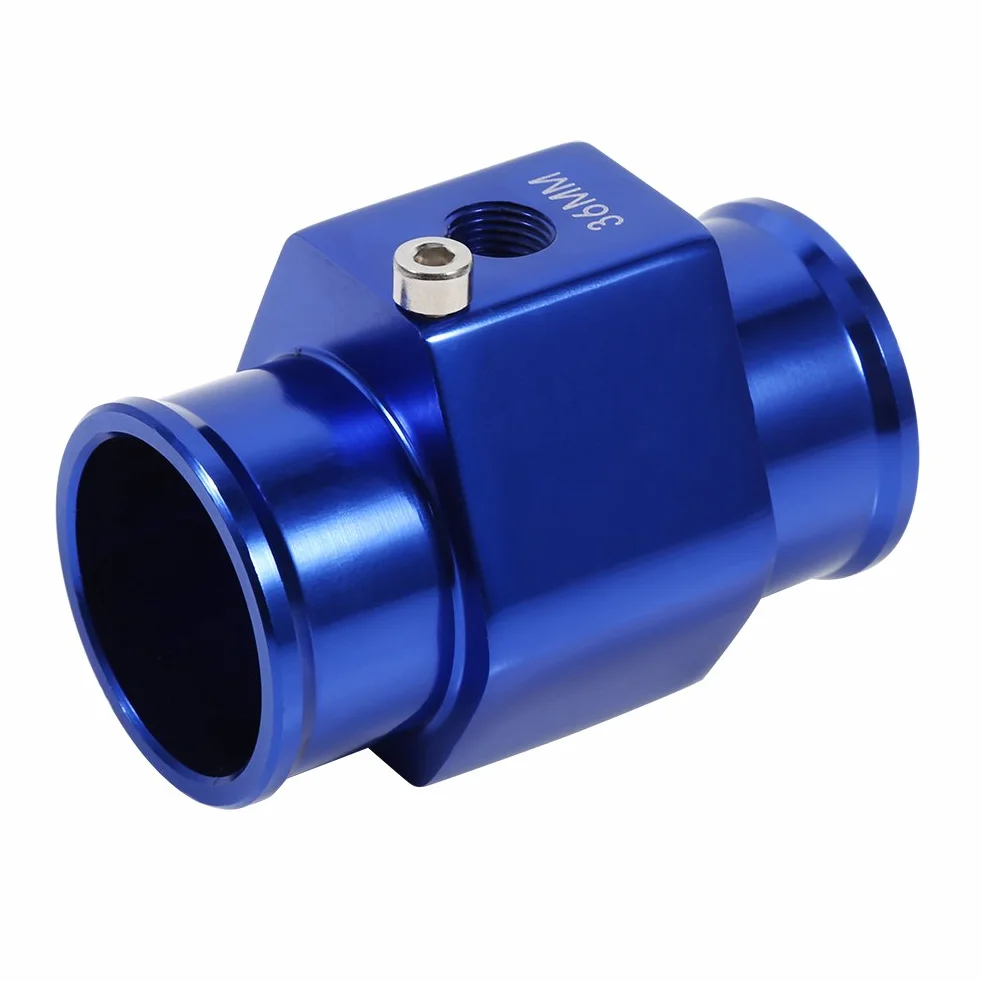 Tubo di Giunzione della Temperatura 'acqua, Adattatore per Tubo del Radiatore con Indicatore di Temperatura del Tubo di Giunzione della Temperatura 'acqua Blu 36 Mm