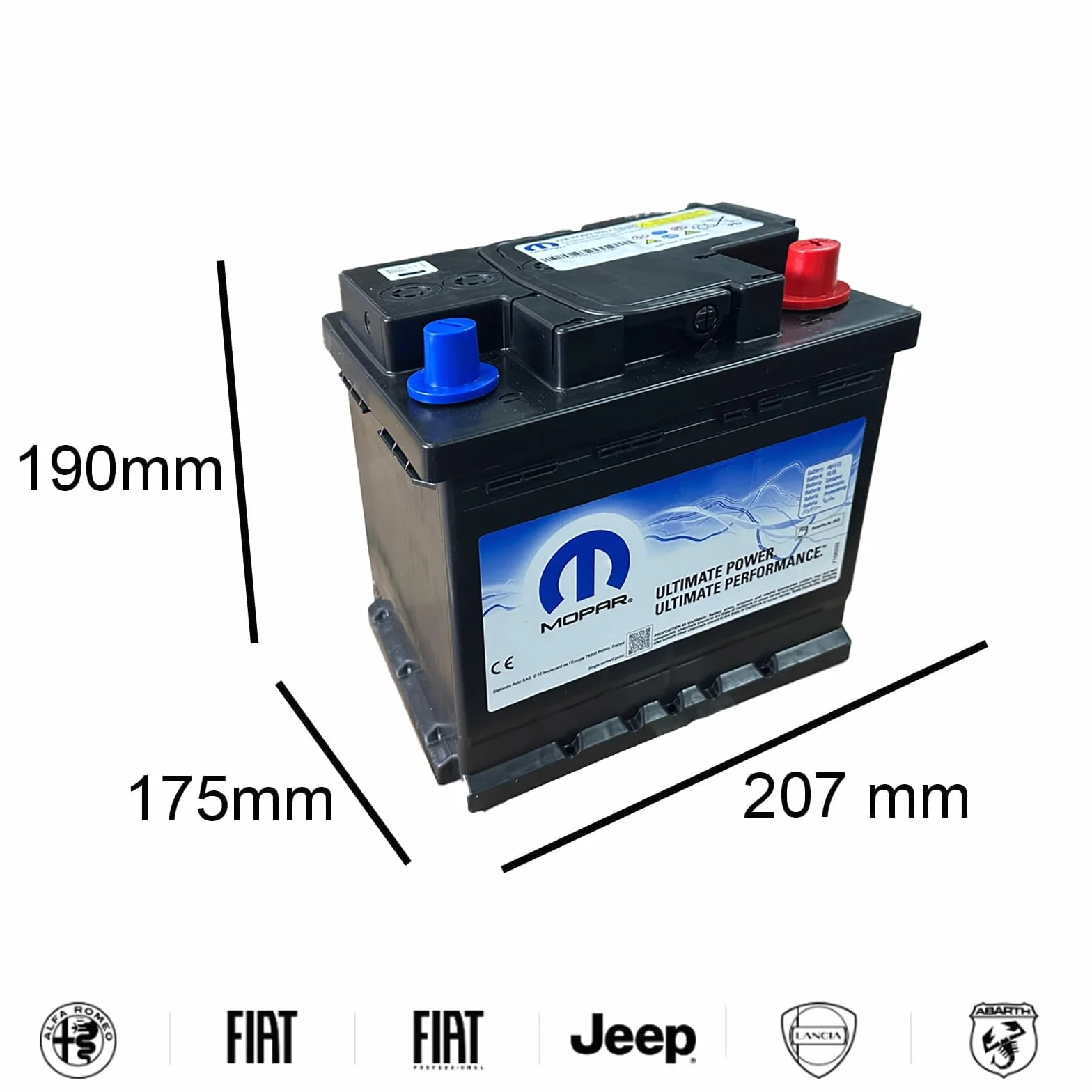 BATTERIA AUTO 50Ah EFB 500A Spunto per START & STOP - Batteria Originale per FIAT, PER ALFA ROMEO, PER LANCIA, PER JEEP