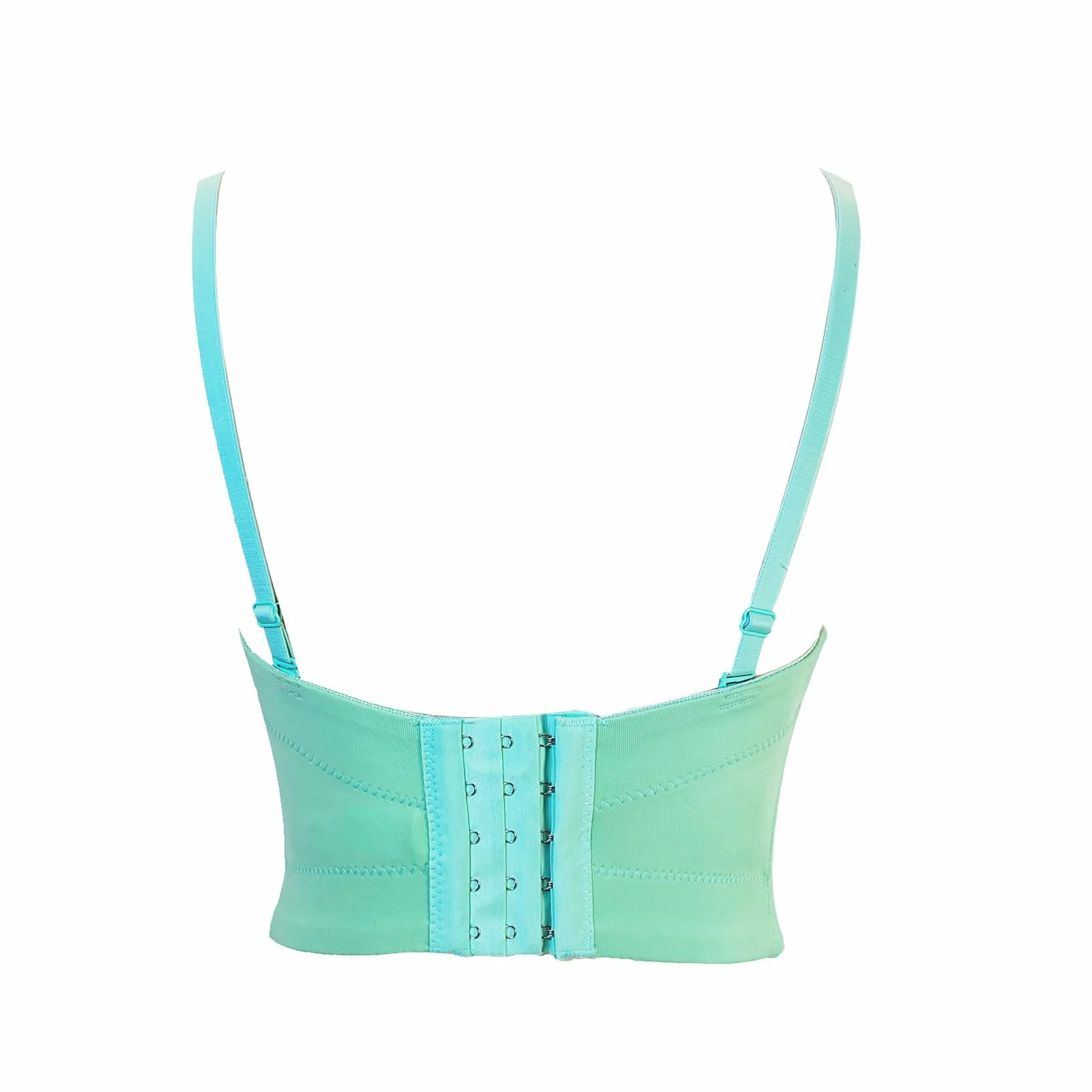 Reggiseno corsetto push-up punk gotico con strass diamante clubwear party