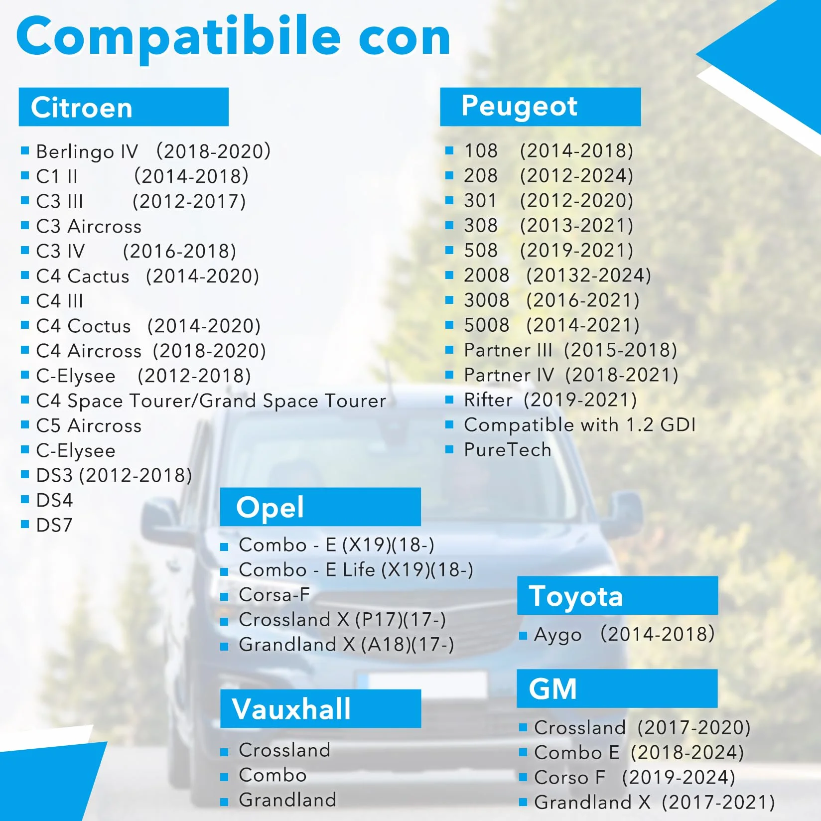 CarBole Kit Attrezzi Messa in Fase Motore 1.2 GDI PureTech Strumento Allineamento Camme Citroën Peugeot Opel OEM 0109-2B J-0109-2C J-0109-2D