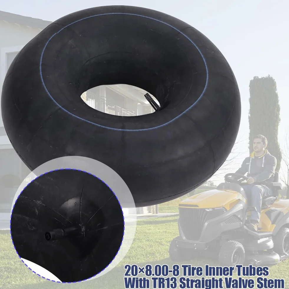 Camera D'aria per Trattori, Pneumatici Tosaerba 20x10x8 con Steli Valvola in Gomma Corti TR13 Adatti Veicoli Carrelli Pianali Cerchi da 8 Pollici Compresi tra 8,0 e 10,0