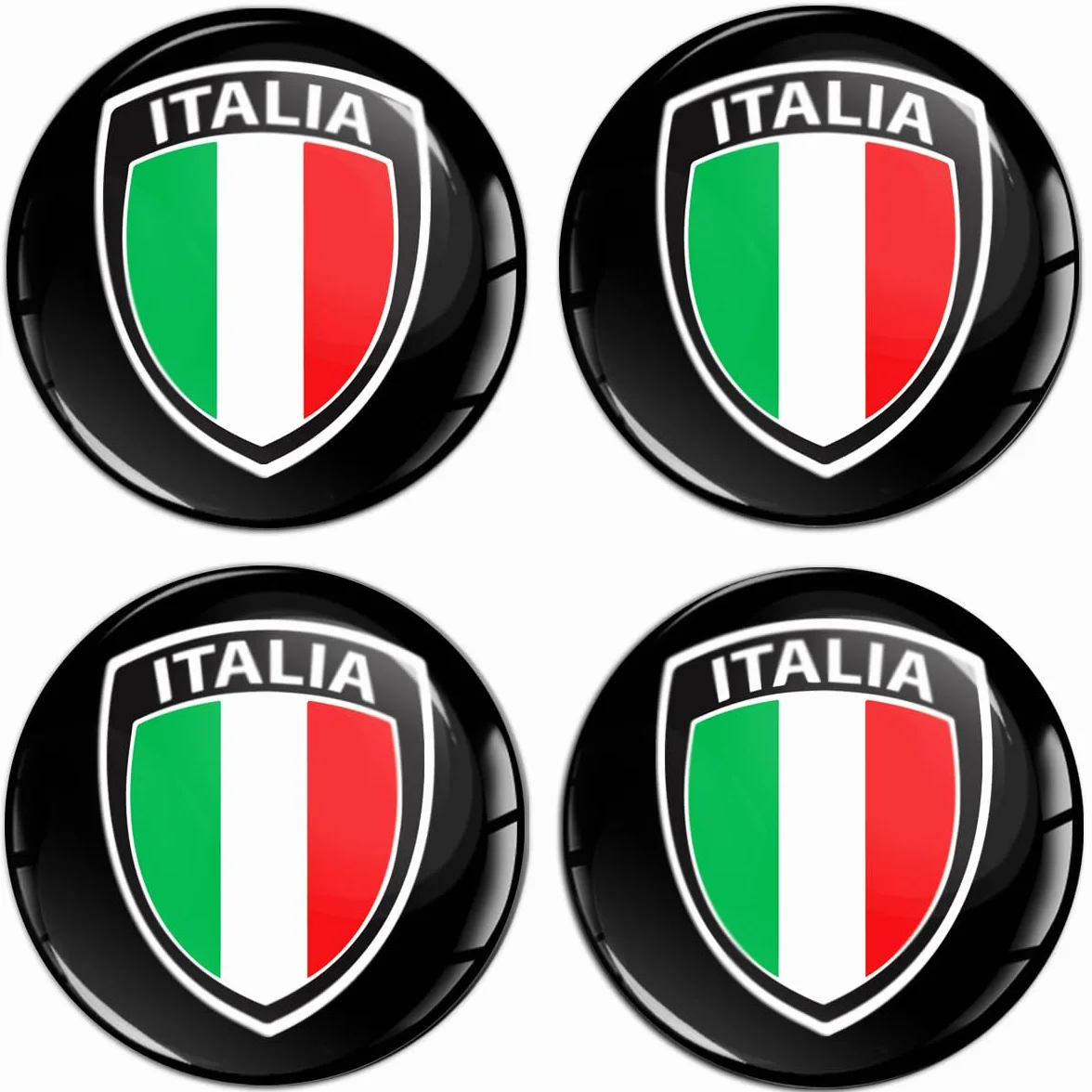 4 x 55 mm adesivi per coprimozzo adesivi ruota sticker italia italiana bandiera A 8555