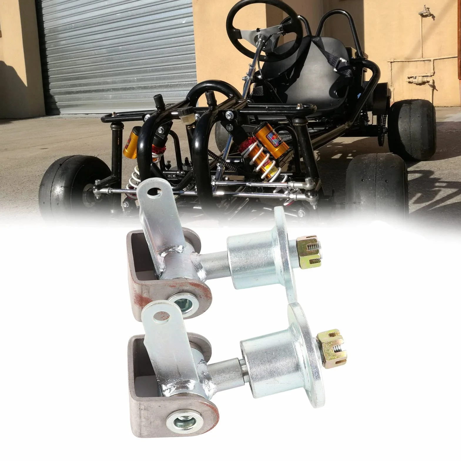 Ruote Go Kart Mandrino Sterzo Go Kart Mandrino Go Kart 17Mm 3 Prigionieri Ruota Anteriore Cuscinetto Flangia Fuso A Snodo Mandrino Per Pneumatici 5In Go Kart Atv Quad Bike