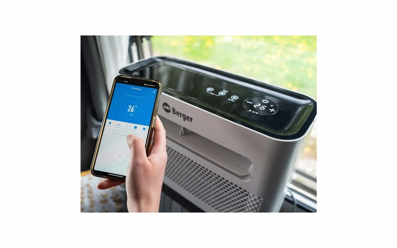 BERGER Arktar 5000 Pro Condizionatore Portatile Camper 5000 BTU Climatizzatore Split Riscaldamento Deumidificatore WiFi App Timer