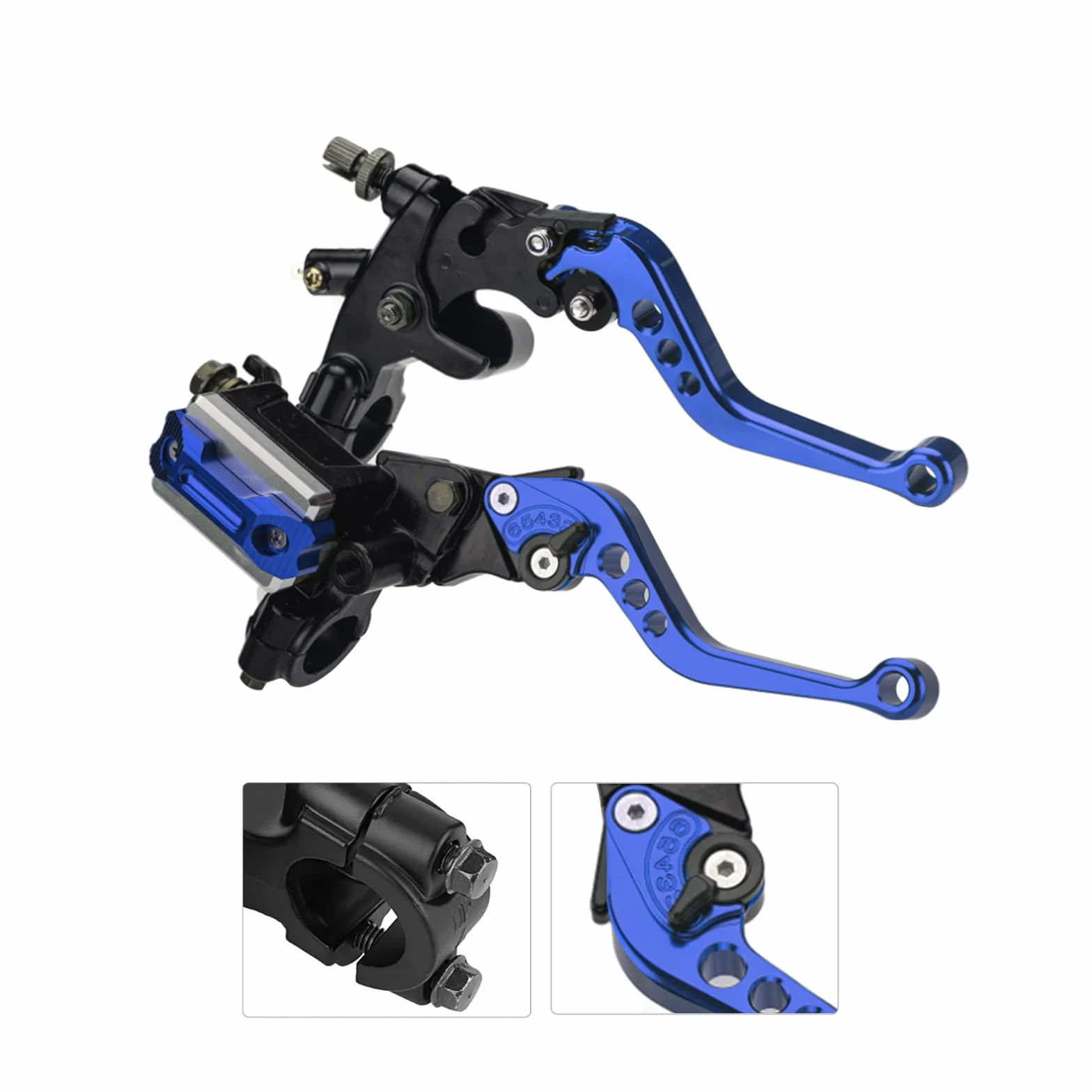 Kit Leva Frizione Freno Motocicletta 7/8" Universale Regolabile Idraulicamente Rosso