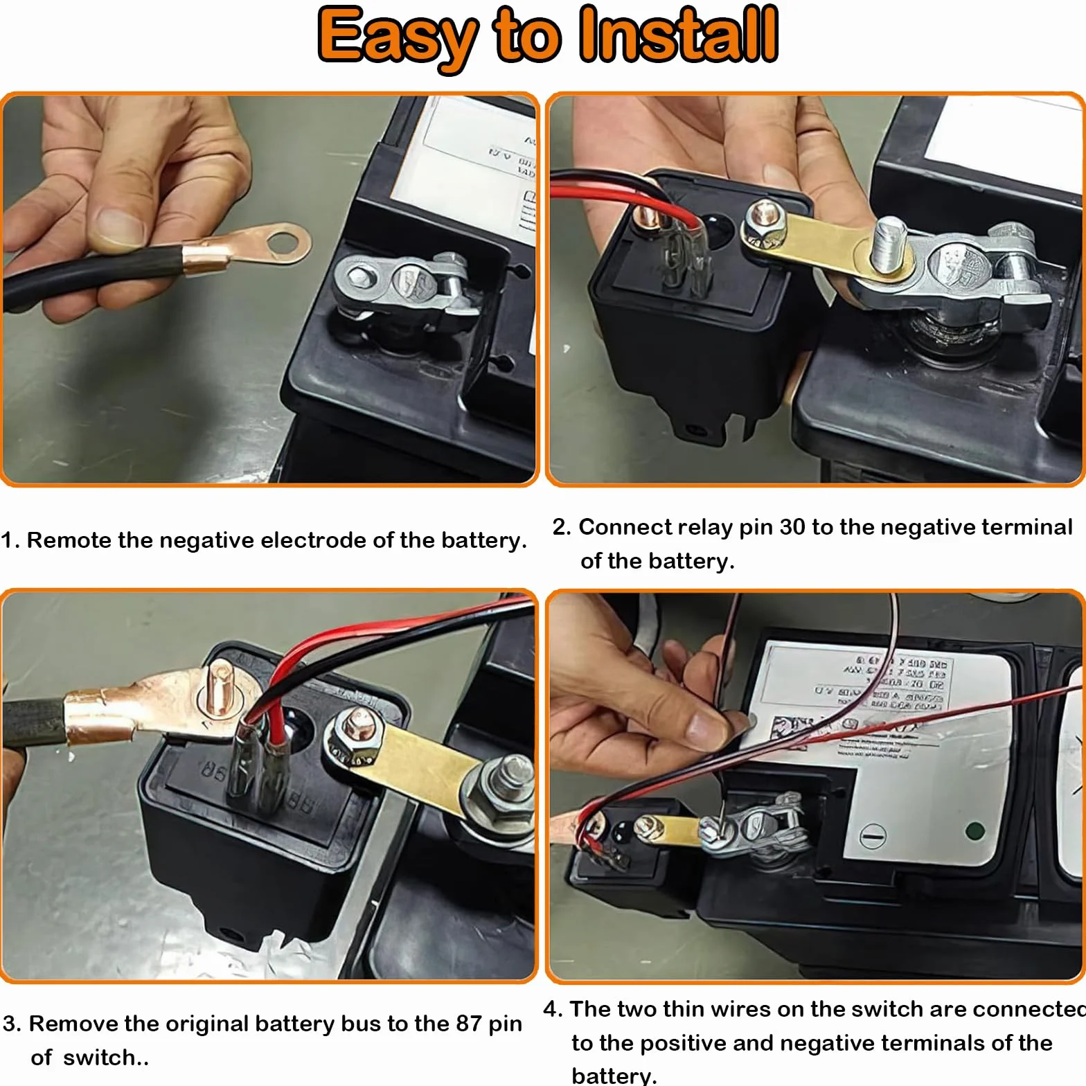 12V Interruttore Stacca Batteria Remoto Auto 12V 250A Interruttore Batteria Auto Prevenire lo Scarico Della Batteria con 2 Telecomandi Fobs Auto Interruttore di Uccisione Senza Fili