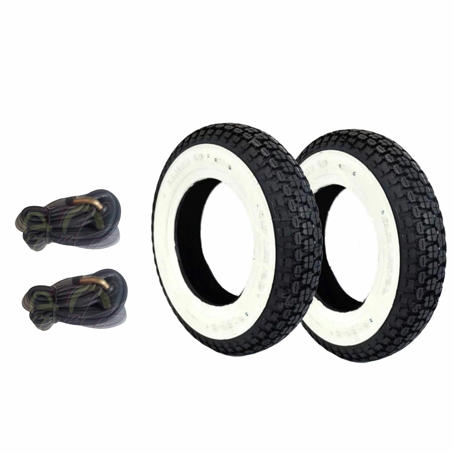 KIT 2 GOMME 3.00-10 COMPATIBILI CON VESPA 50 SPECIAL VESPA PK 50-50 XL VESPA 125 PRIMAVERA + CAMERE PNEUMATICI FASCIA BIANCA