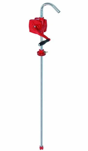 Ribimex Pompa Manuale a Manovella per Travaso Liquidi, Corpo in Ghisa, Tubo Acciaio Cromato 1m, Portata 0,2L per Rotazione - PRKGPM