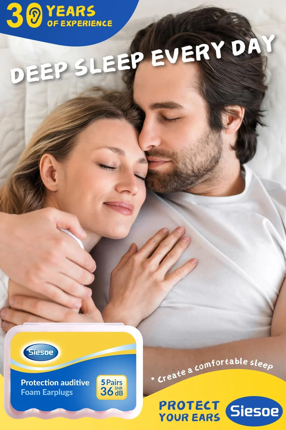 2026 Pro Tappi Orecchie Dormire, NRR 36dB, Schiuma a Memoria con Tecnologia MicroVent™ & SmartSeal™