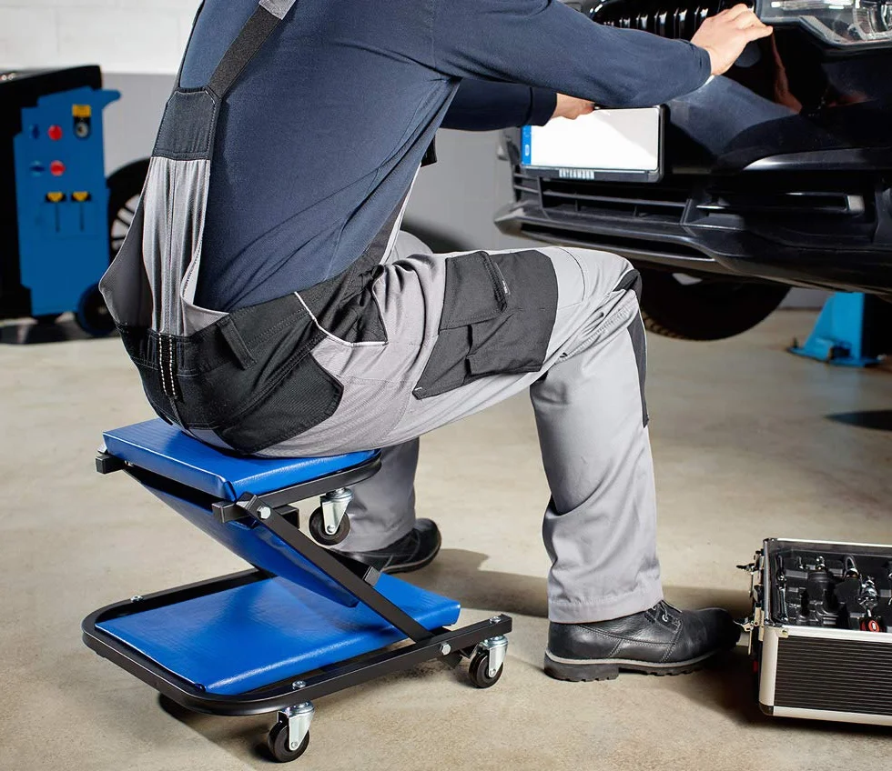Deuba® 2in1 Carrello sotto Auto Sgabello da Officina Lettino Sottomacchina Carico Max 150 kg Pedana Montaggio Riparazioni Meccanico con 6 Ruote