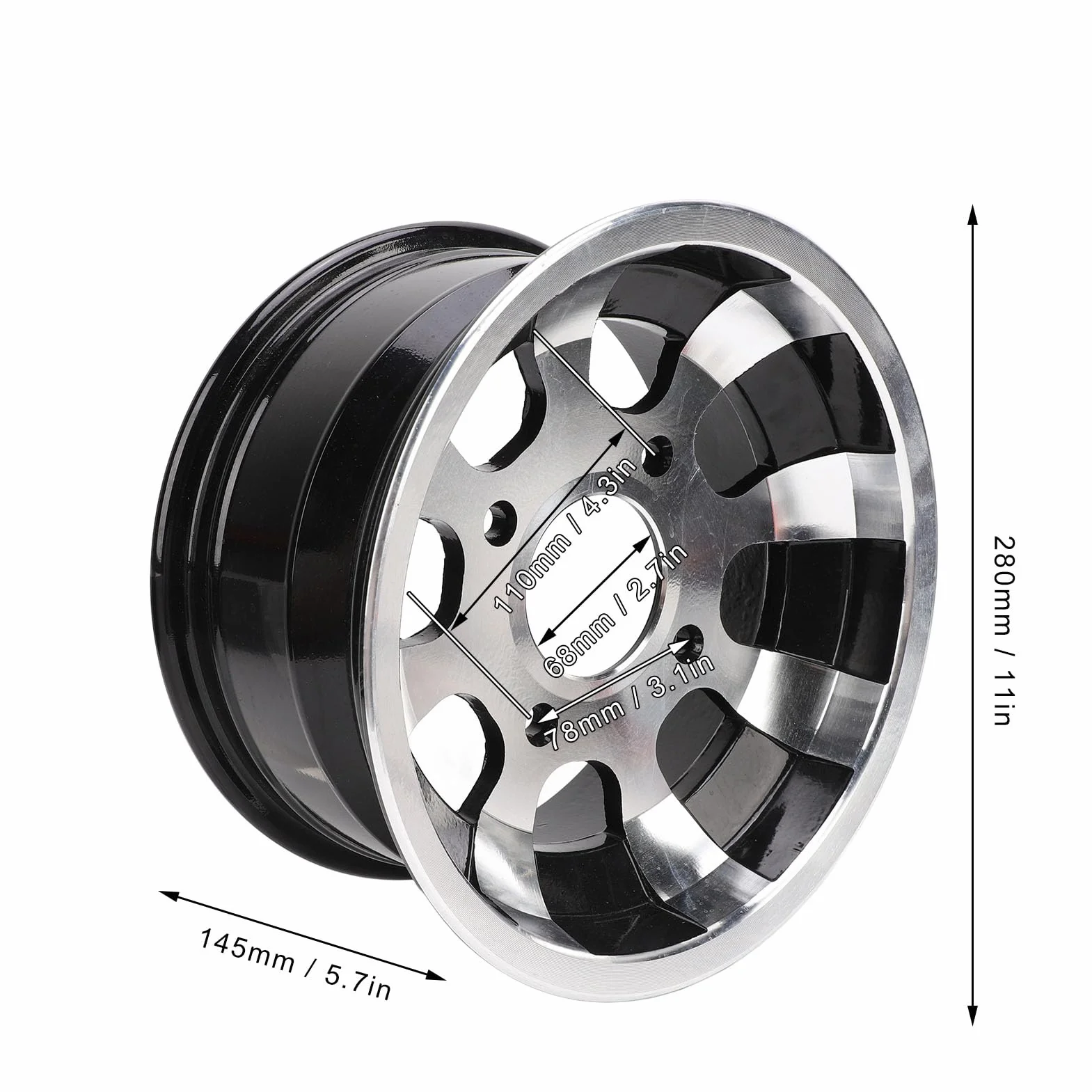 Fabater Cerchione ATV 10 Pollici, Ruote in Lega di Alluminio con 4 Fori per Quad, Go Kart