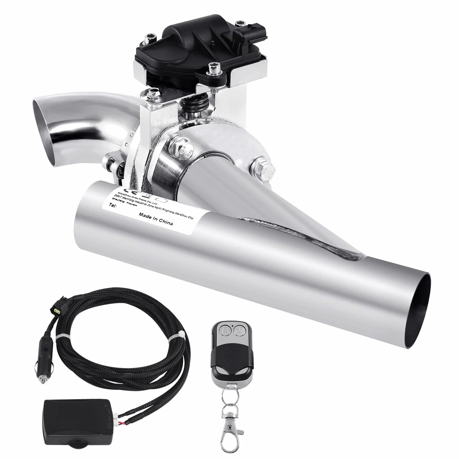 Kit sistema silenziatore di scarico elettrico in acciaio inox da 51mm 2" con interruttore a valvola e telecomando