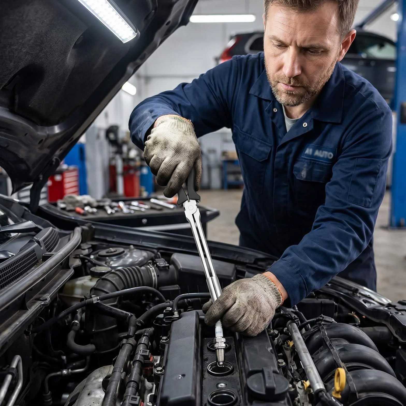 2 Pezzi Pinze per la rimozione, Pinza Lunga, Pinza per Candela, Pinze per connettori automobilistici, Pinze per rimozione Cavi Candela, Adatti per Automobili, Industria ed edilizia.