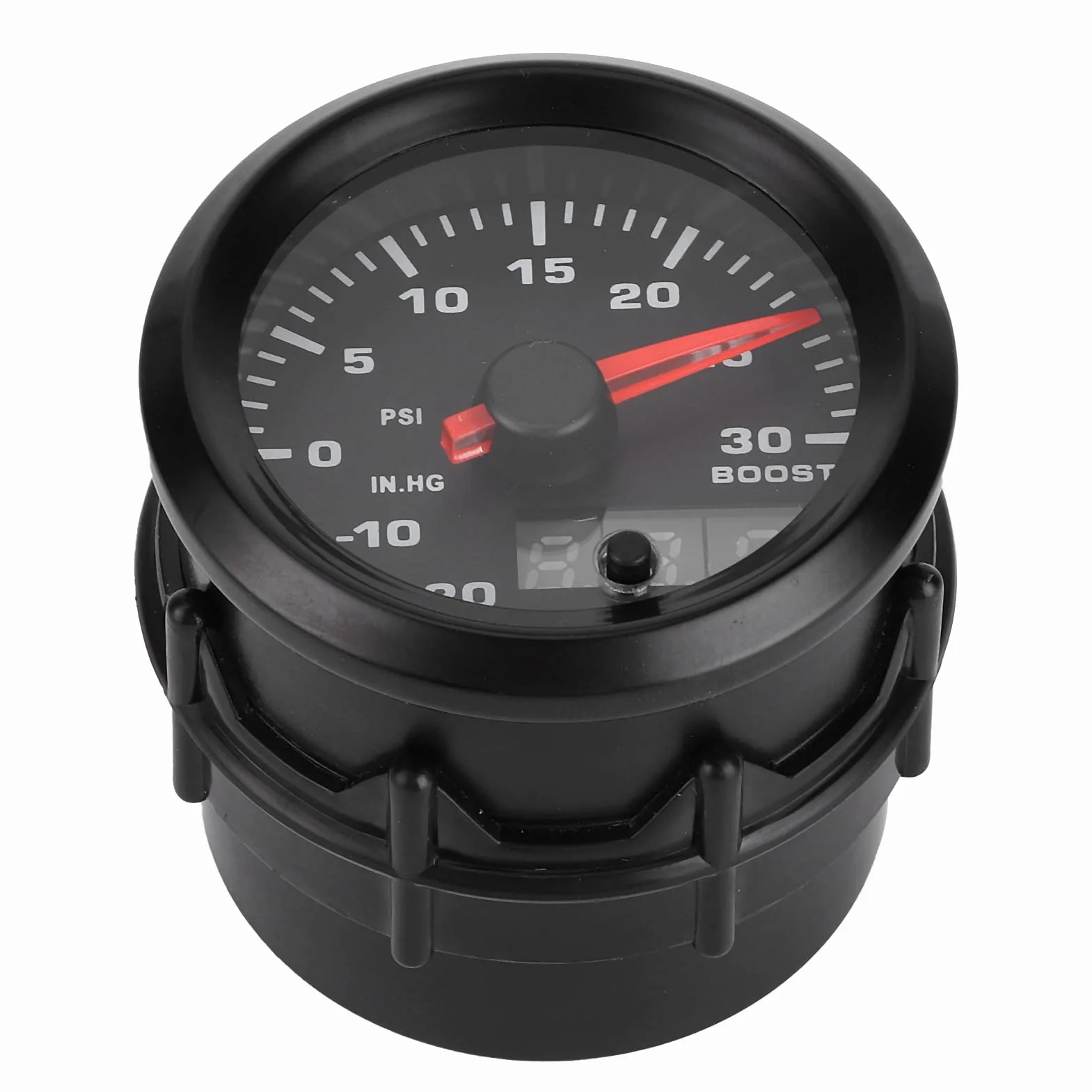 Misuratore di Pressione Turbo Boost LED Universale 2 Pollici/52 Mm a 7 Colori PSI con Display Digitale e Puntatore - Ideale per Pressione Turbo, Monitoraggio Boost