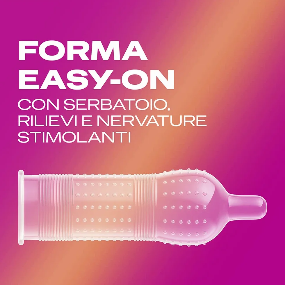 Durex Pleasuremax Preservativi con Rilievi e Nervature 10 Pezzi