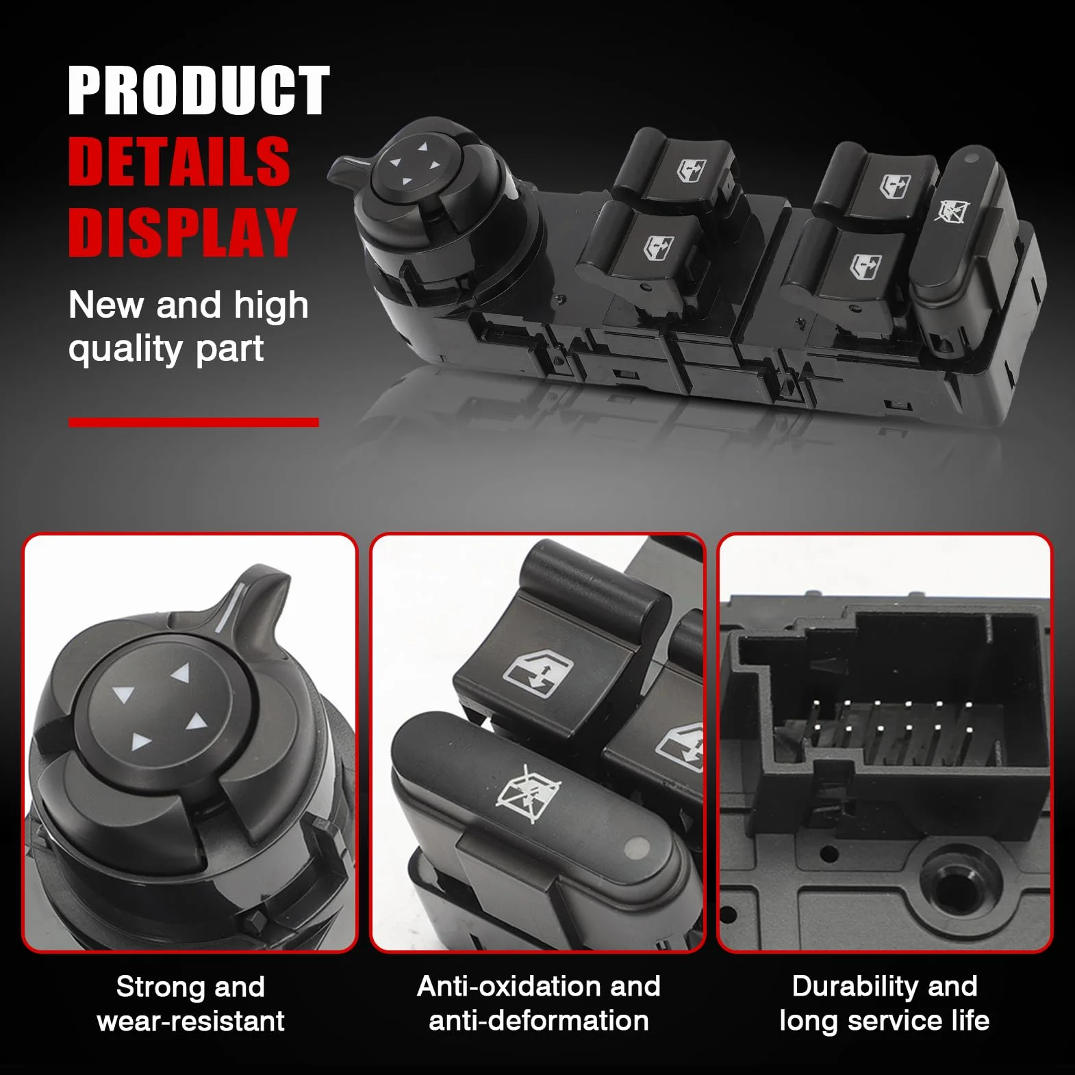 L'interruttore alzacristalli anteriore sinistro 156106393 è adatto per veicoli Alfa Romeo Giulietta anno 2010-2020. Sono disponibili anche gli interruttori alzacristalli 156093399 e 156095710