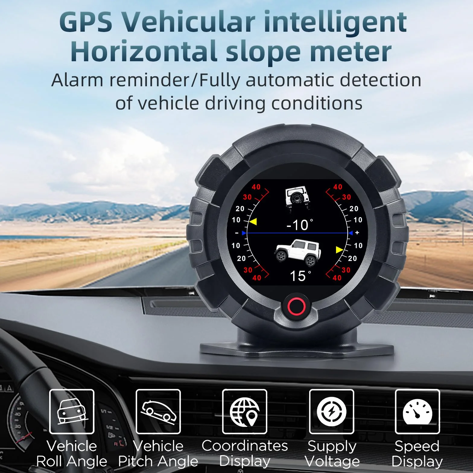 Head Up Display Auto GPS HUD 4x4 off-Road Inclinometro Angolo di Pendenza velocità Satellite Timing Accessori Multifunzione