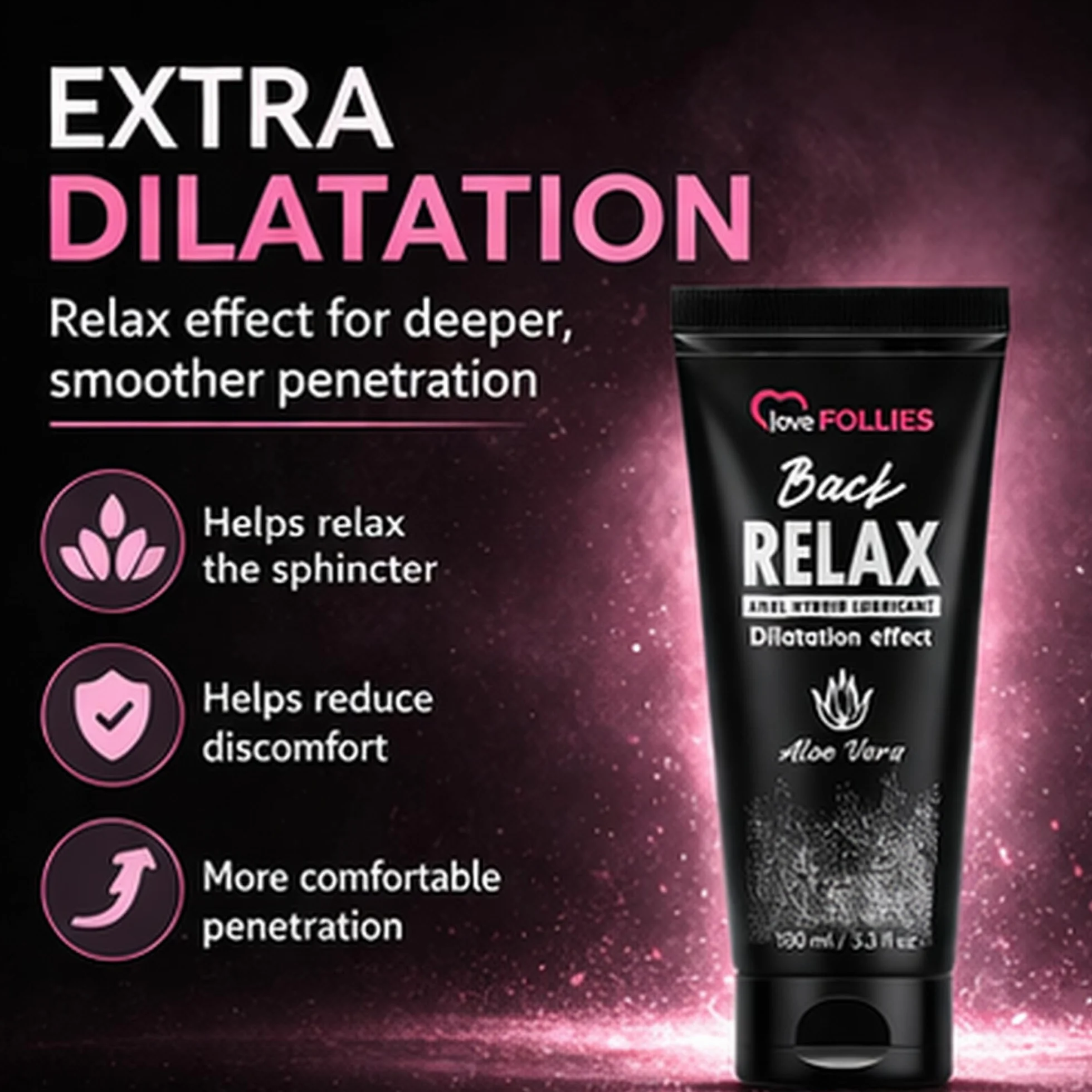 Lovefollies Back Relax lubrificante anale dilatatore con anestetico ibrido aloe vera 100 ml