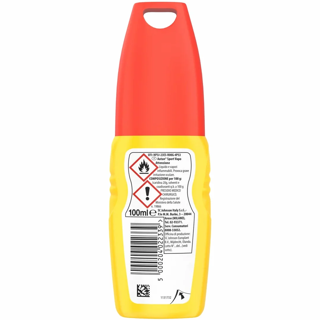 Autan Sport Vapo Spray Antizanzare Repellente 100ml 8 ore Protezione
