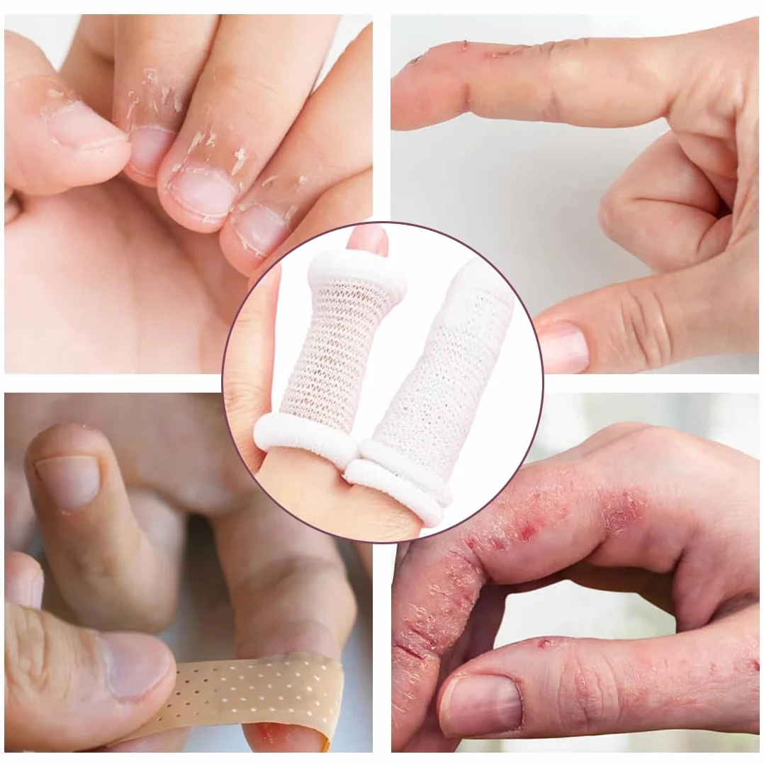 Benda Tubolare per Dita, Bendaggio Proteggi Dita Mano, Fascia Protettiva Traspirante (Bianco, 36 Pezzi)