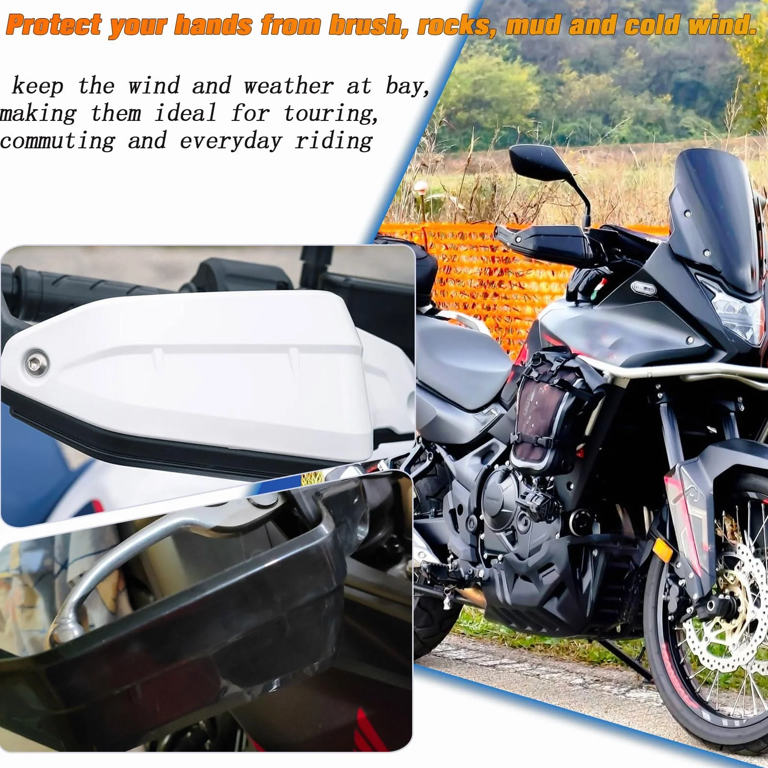 Paramani per moto Transalp XL750 2023-2026 Leva freno Protezione parabrezza Bianco 2 paia