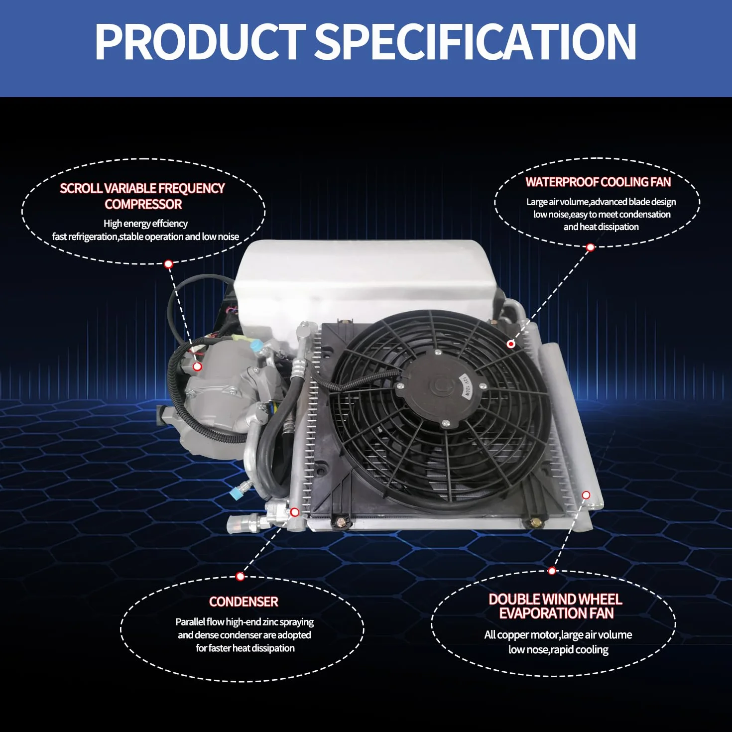 Condizionatore d'aria 8800 BTU 12V per camper parcheggio