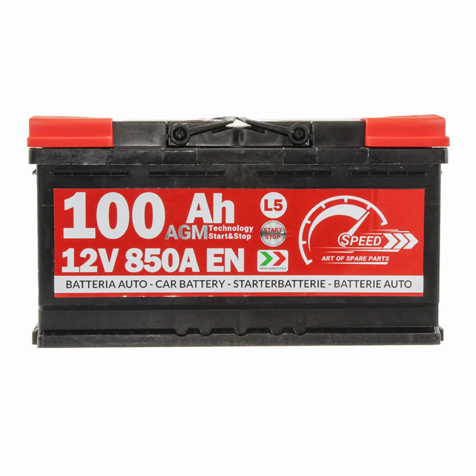 SMC bateria Auto Speed 100Ah AGM 850A L5 Start Stop polo positivo a destra 353x175x190mm