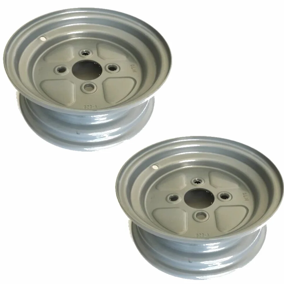 ECOVELO Compatibile con Coppia 2 Cerchi 10" Attacco Fiat (58x98 mm) per Ruote Carrello RIMORCHIO APPENDICE per GOMME da 4.00/4.50-10 CGATFI12