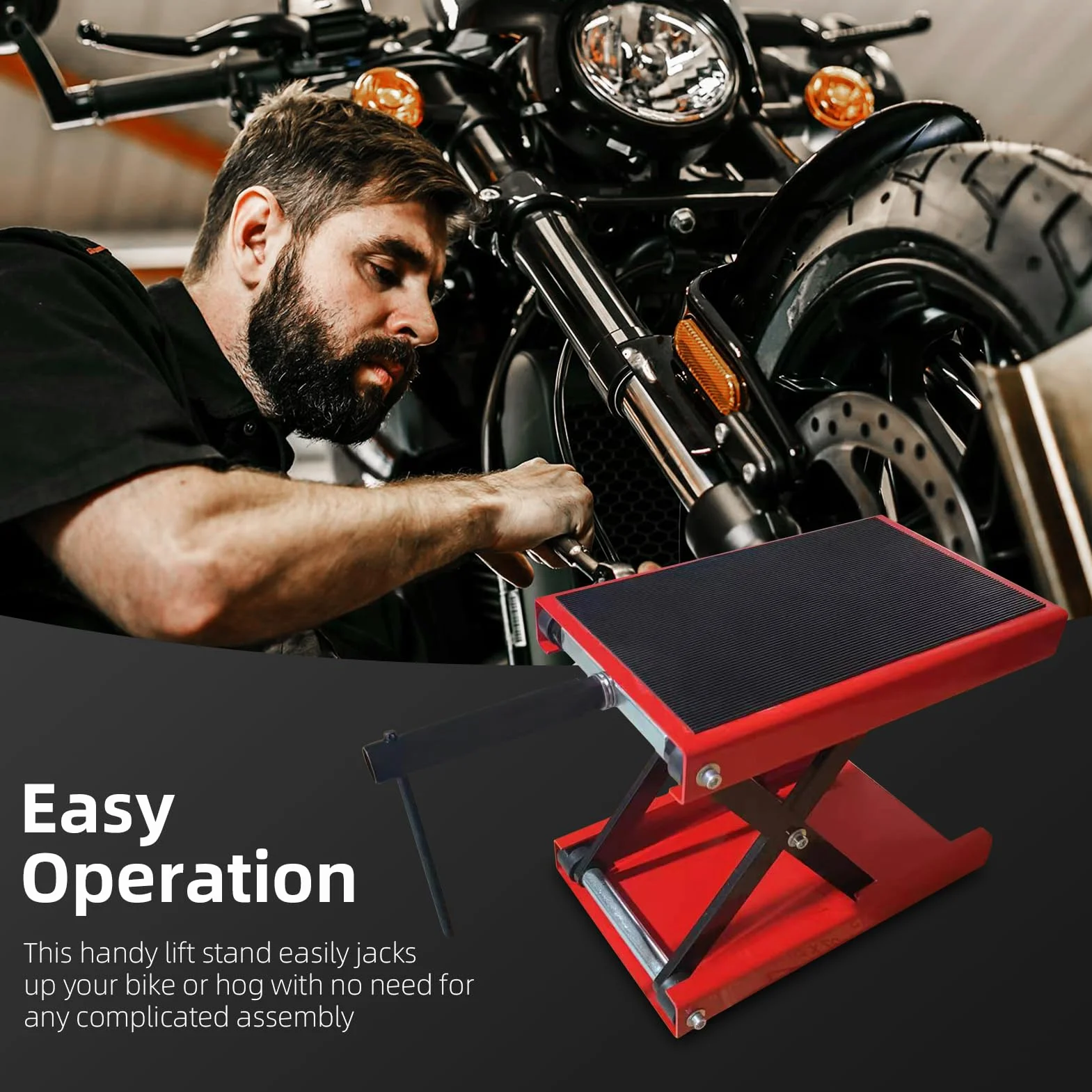 Sollevatore per moto 500 kg altezza regolabile 100-330 mm supporto centrale