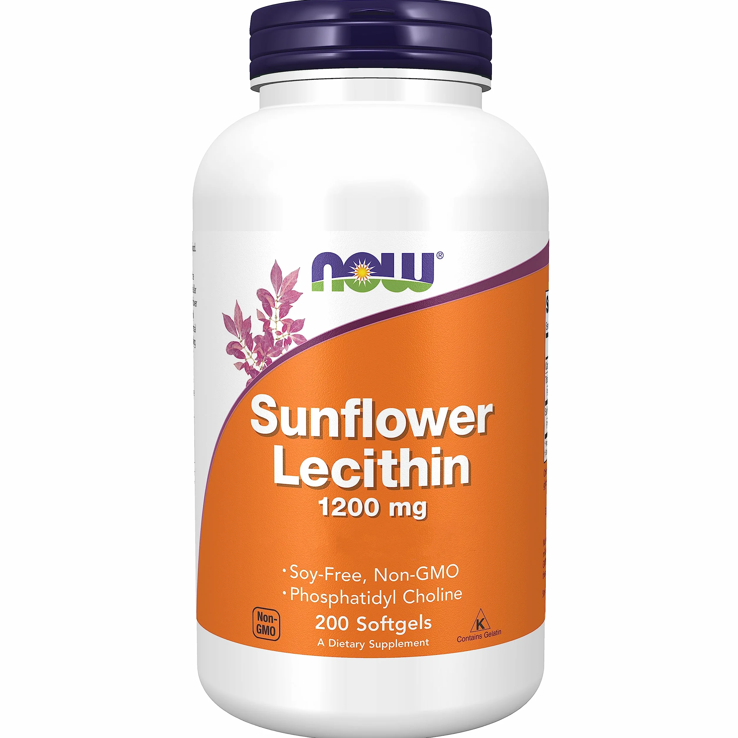 Now Foods Sunflower Lecithin 1200mg 200 Softgels Laboratory Tested Gluten Free Soy Free