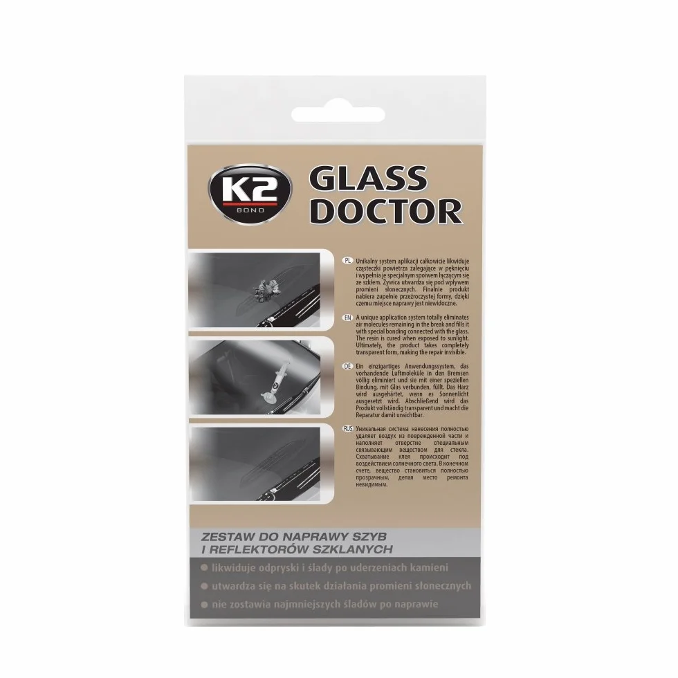 K2 - Kit di Riparazione per Parabrezza con Disco Medico, Adatto Anche per Perline di Vetro, a Base di Resina.