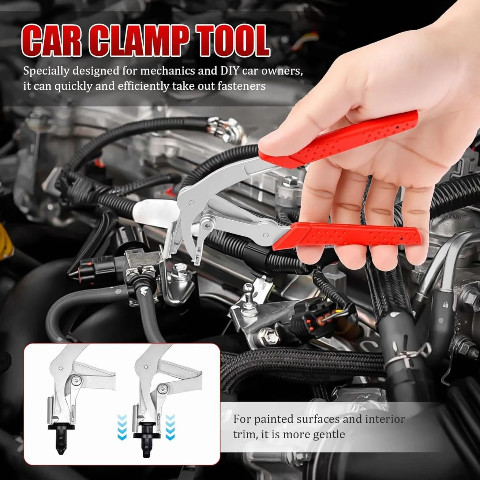 Pinza a clip auto per smontaggio riparazione rimozione rivestimenti pannelli porte cruscotto fissaggi esterni rivetti fibbie