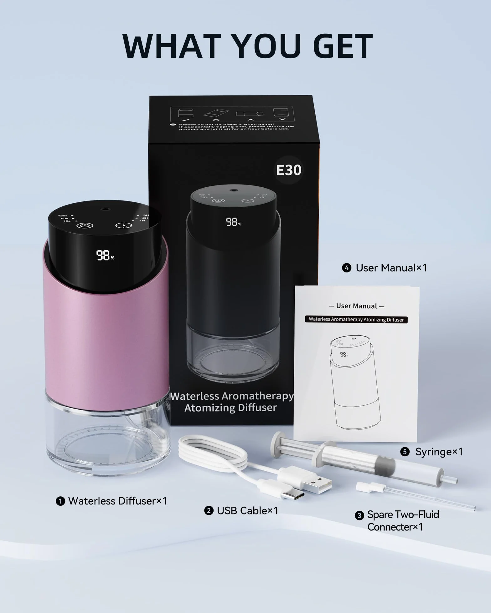 Diffusore di oli essenziali 100 ml, diffusore profumo auto per casa grande spazio, 4 timer, 3 livelli di nebbia