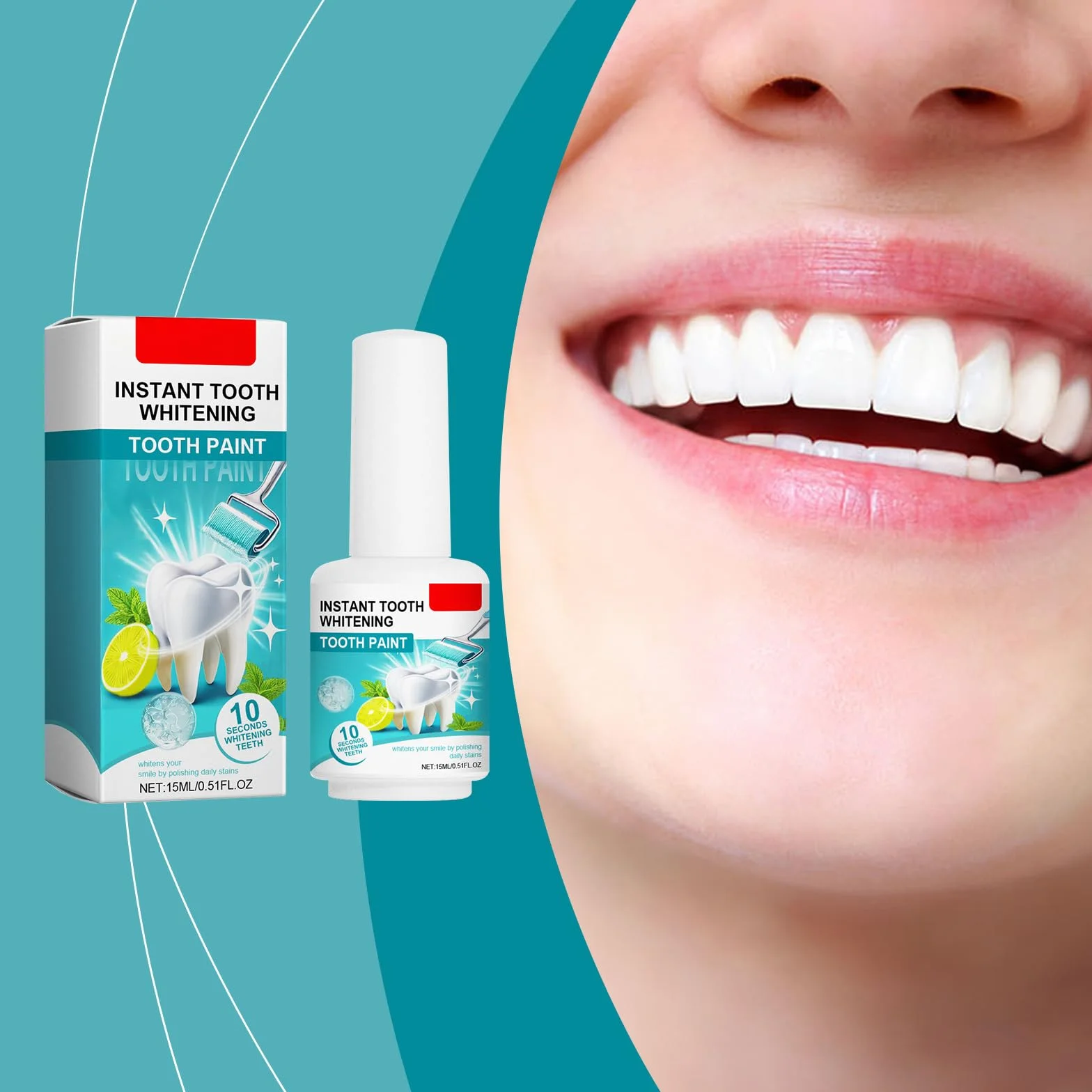 Vernice per Denti Tooth Polish Uptight Instant Teeth Whitening Paint Rimuove Macchie Dentali