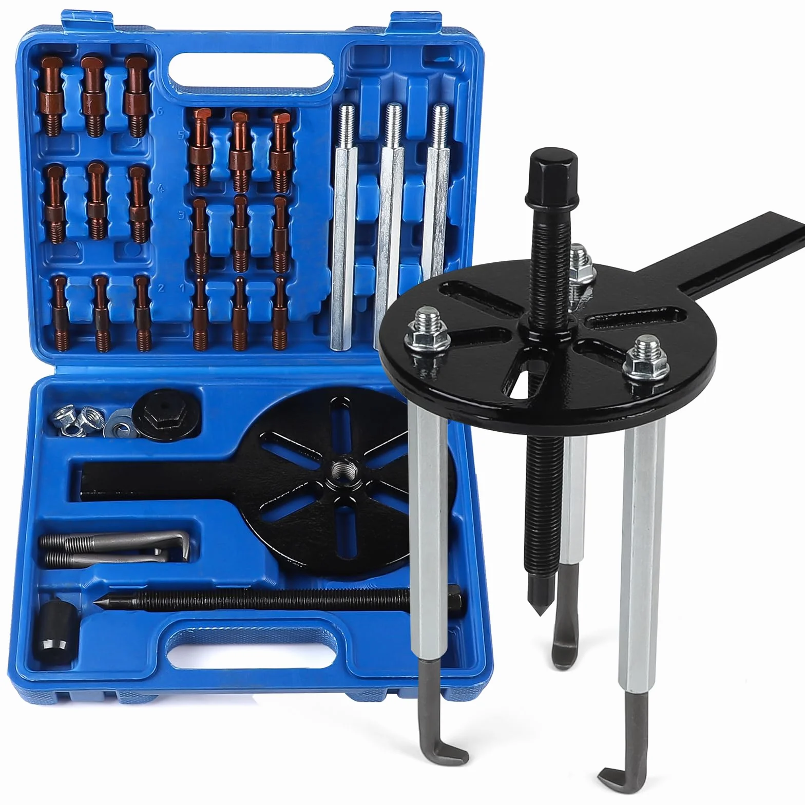 21 in 1 Estrattori Cuscinetti Interni, Estrattore Cuscinetto Ruota Moto con 6 Misure di Pinze, Separatore Cuscinetti per Smontaggio di Cuscinetti di Auto, Macchine, Elettrodomestici e Motori