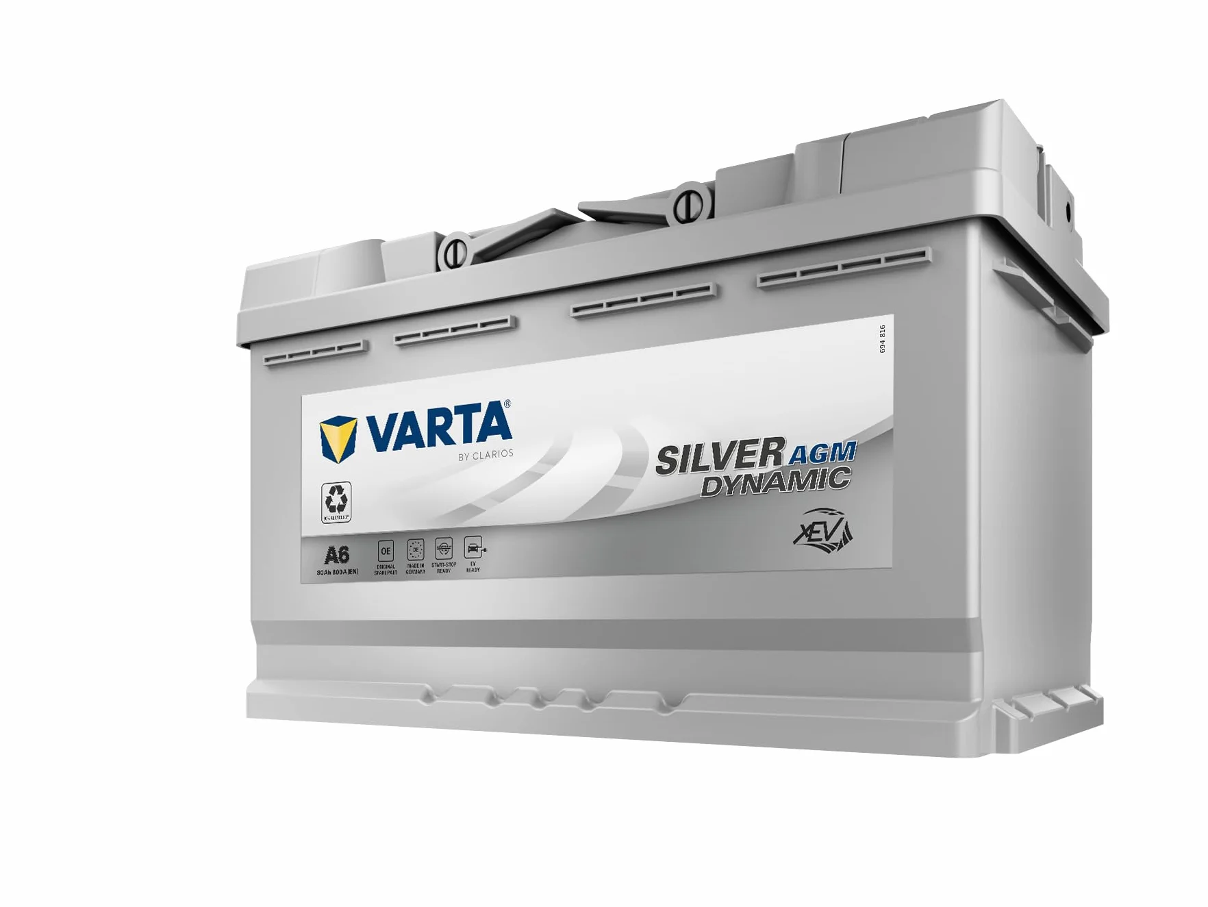ARTA Silver Dynamic AGM Batteria A6 - Batteria Start-Stop e xEV per Auto 12V 80Ah 800A - Batteria di avviamento per auto con elevate esigenze energetiche