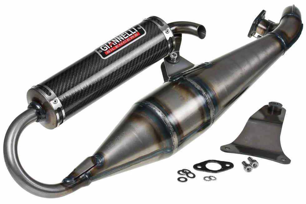 GIANNELLI MARMITTA SCOOTER SHOT V4 MOTORE MINARELLI ORIZZONTALE OMOLOG. E13 0346 CON SILENZIATORE CARBONIO