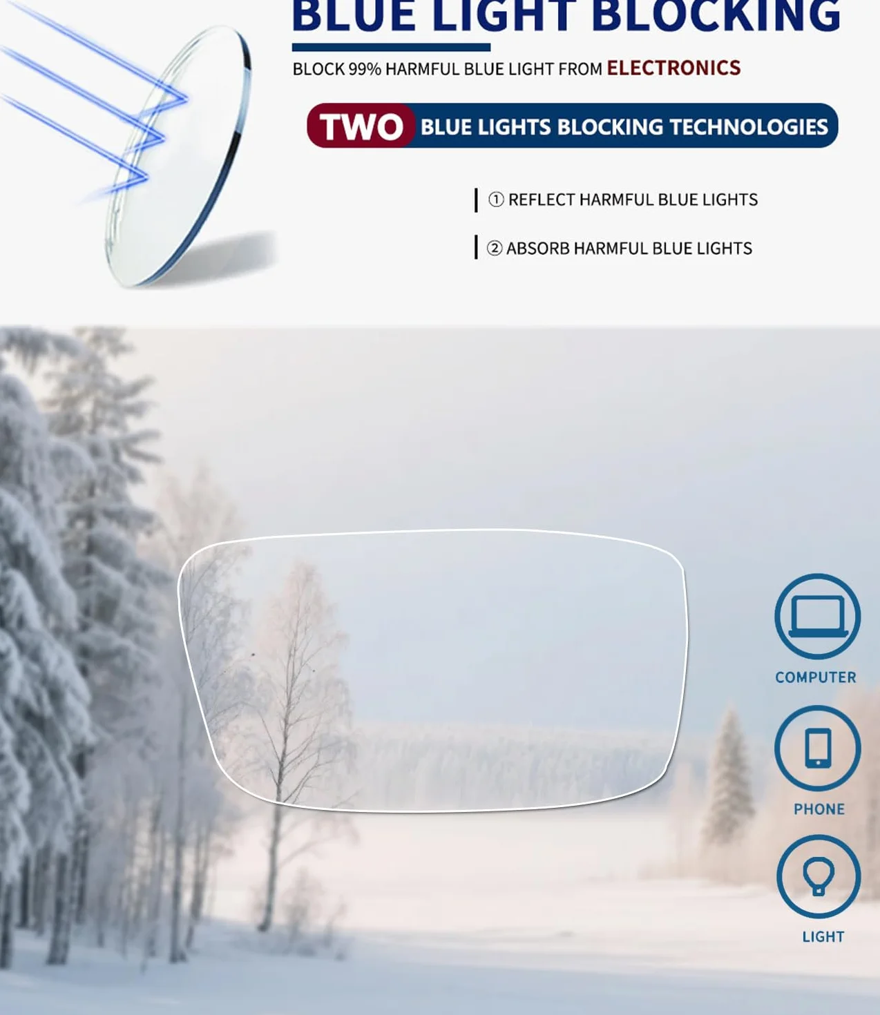 Hubeye Occhiali da lettura Pieghevole in Acciaio inox Anti luce blu 2.00 con Cerniela a molla e Scatola in metallo