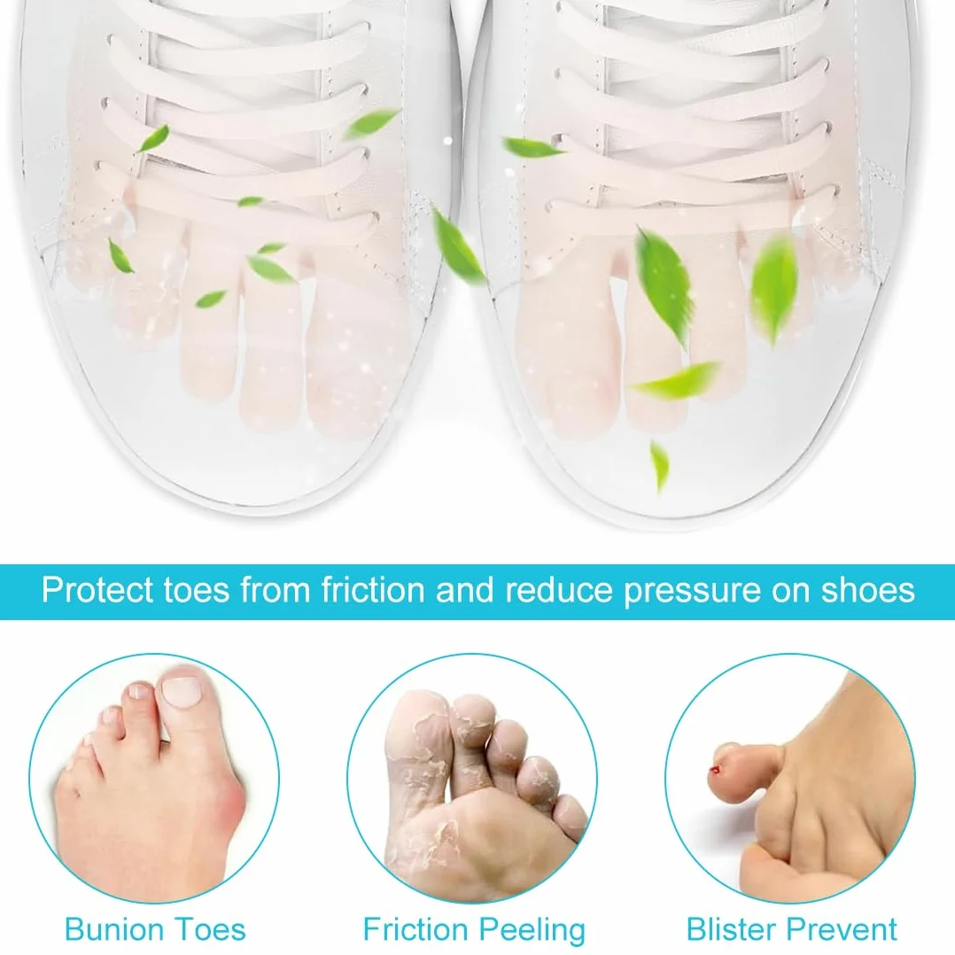 Protezione Dita Piedi Silicone, 30 Pezzi Proteggi Dita Piedi Gel, Copri Piedi Traspiranti, per Prevenire Vesciche e Calli