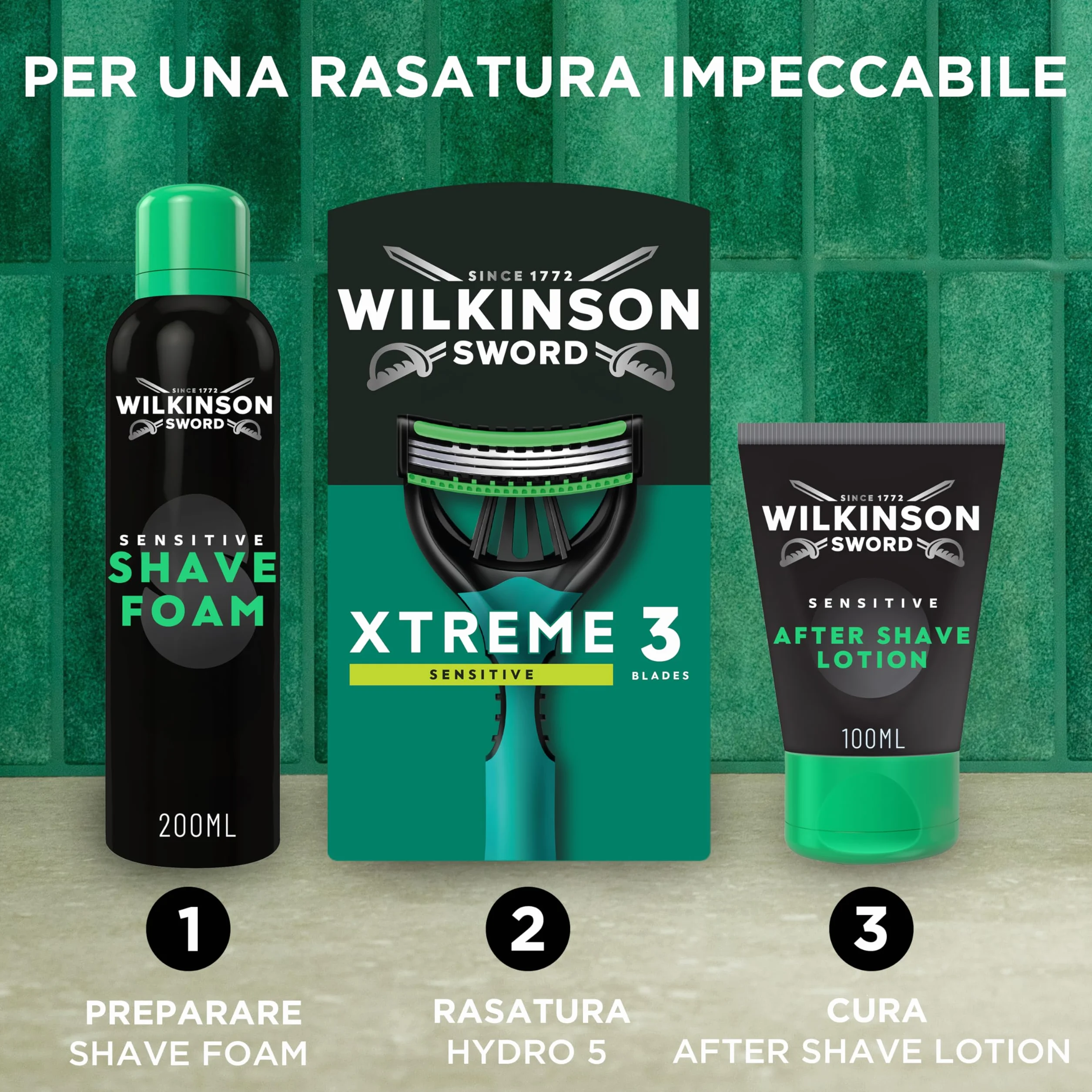 Wilkinson Sword Xtreme 3 Sensitive 8+4 rasoi usa e getta da uomo