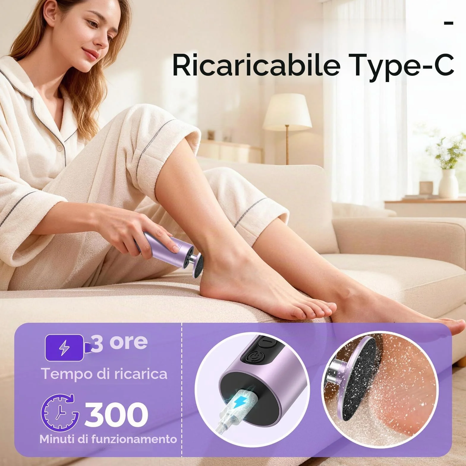 Pedicure Elettrico Professionale 9 Velocità Ricaricabile Lima Elettrica per Piedi e Talloni