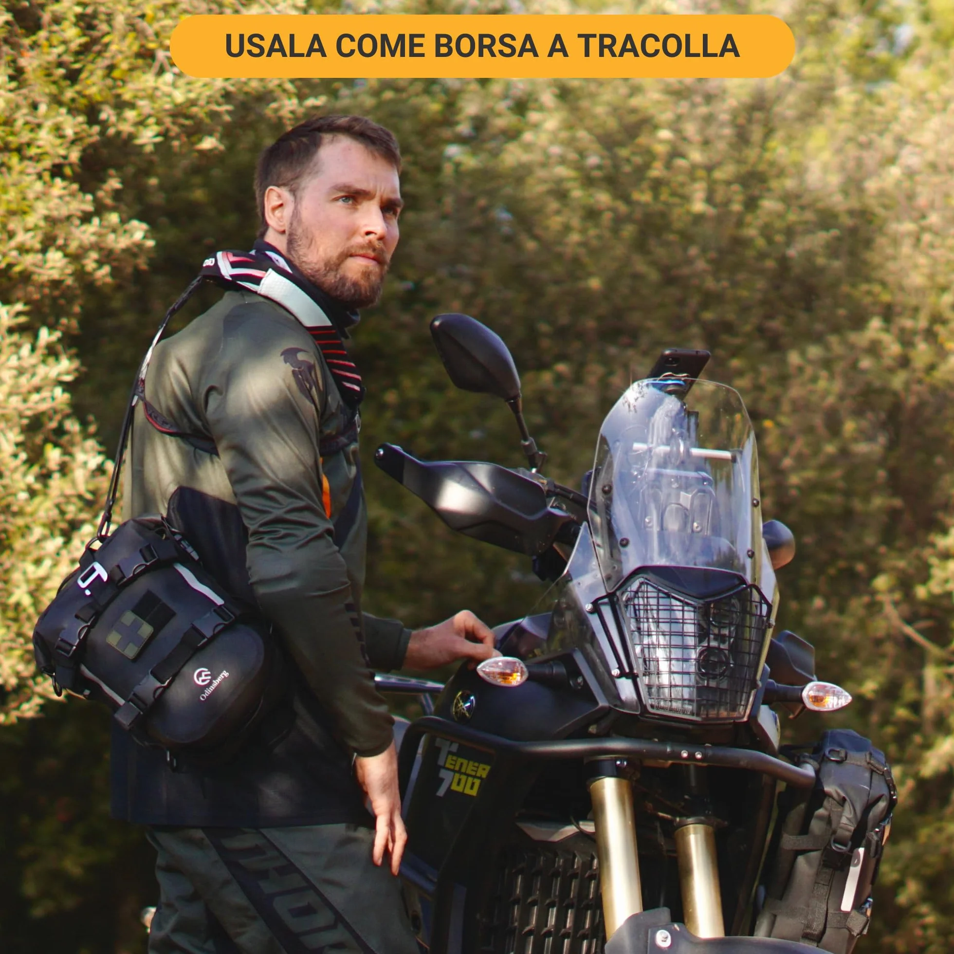 Odinsberg 7L Borsa Impermeabile Moto Posteriore Laterale Sella Drybag Rullo Portapacchi