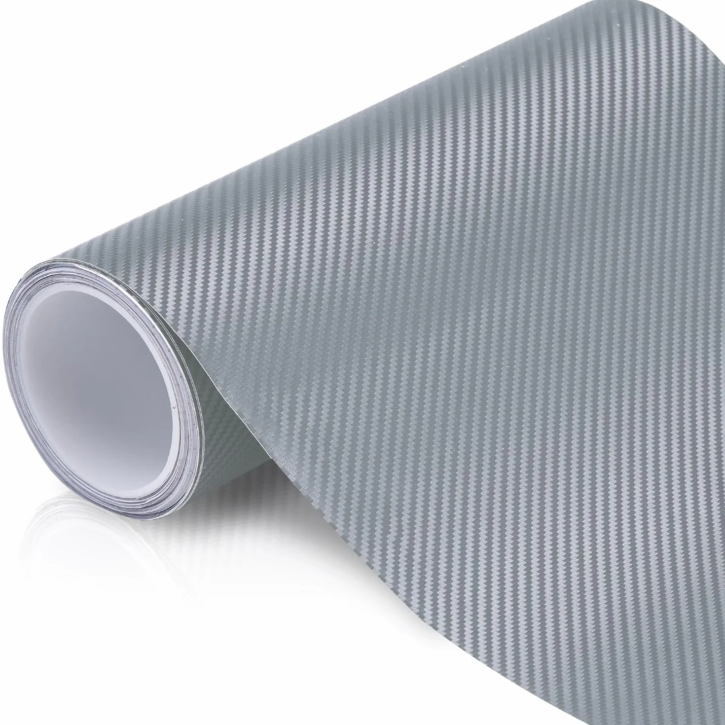 Rotolo pellicola adesiva fibra carbonio argento 3D 100x300 cm